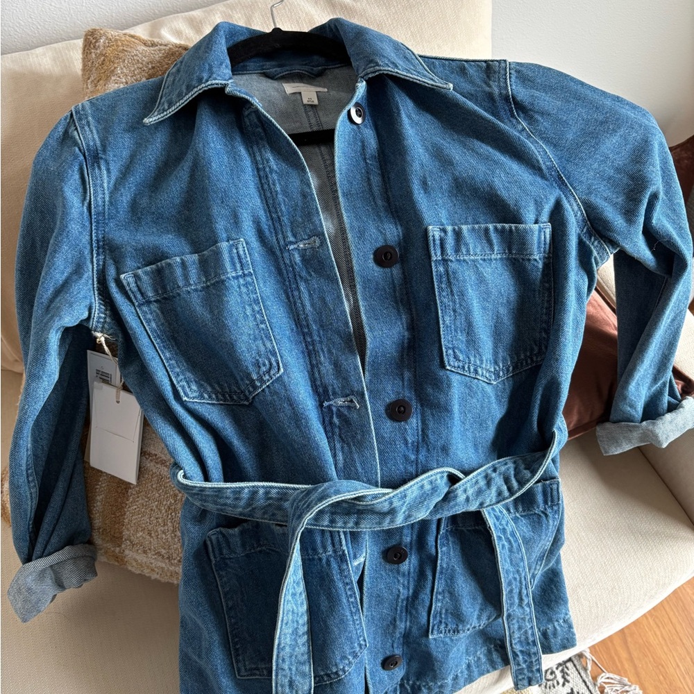 Aritzia Jean jacket with belt.  Coat style.  Great for fall layering.